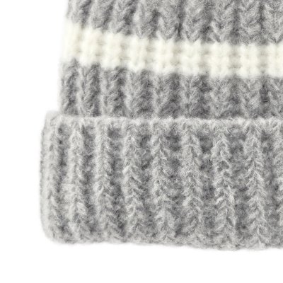Czapka - Gårda Les Deux Alpes Striped Merino Mix Beanie (szary/biały)