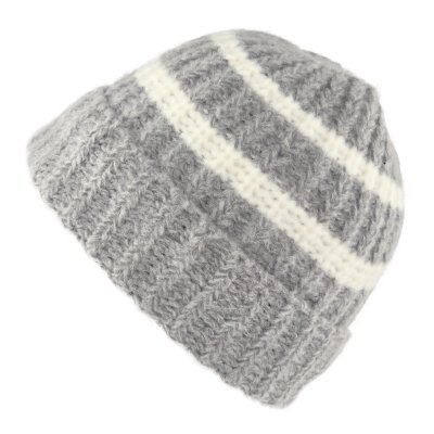 Czapka - Gårda Les Deux Alpes Striped Merino Mix Beanie (szary/biały)