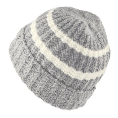 Czapka - Gårda Les Deux Alpes Striped Merino Mix Beanie (szary/biały)