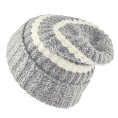 Czapka - Gårda Les Deux Alpes Striped Merino Mix Beanie (szary/biały)