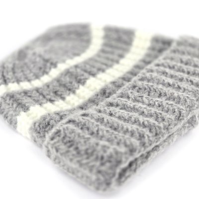 Czapka - Gårda Les Deux Alpes Striped Merino Mix Beanie (szary/biały)