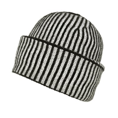 Czapka - Gårda Megève Striped Cashmere Mix Beanie (czarny/biały)