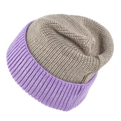 Czapka - Gårda St. Moritz Merino Wool Beanie (fioletowy/beżowy)