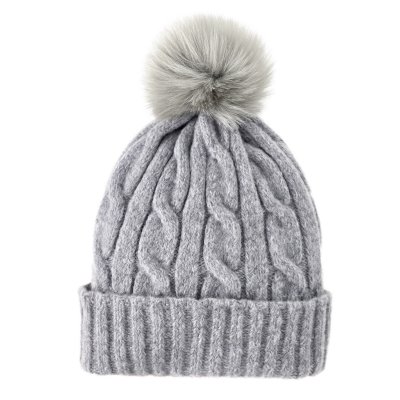 Czapka - Gårda Saas-Fee Cable Knit Wool Mix Beanie (szary)