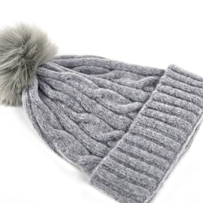 Czapka - Gårda Saas-Fee Cable Knit Wool Mix Beanie (szary)