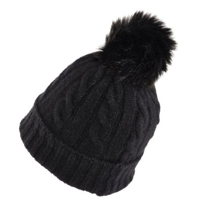 Czapka - Gårda Saas-Fee Cable Knit Wool Mix Beanie (czarny)