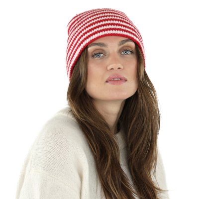 Czapka - Gårda Saint-Gervais Striped Wool Mix Beanie (czerwony/biały)