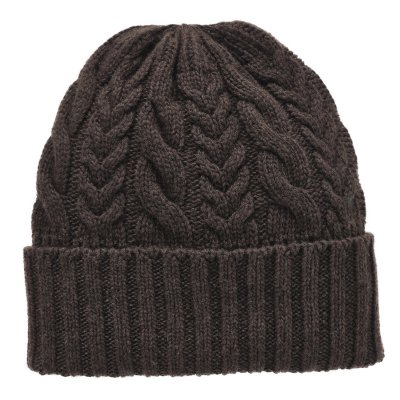Czapka - Gårda Villars Cable Knit Wool Mix Beanie (brązowy)