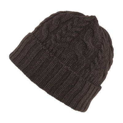 Czapka - Gårda Villars Cable Knit Wool Mix Beanie (brązowy)