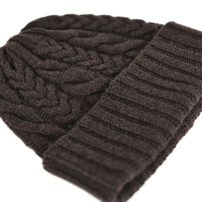Czapka - Gårda Villars Cable Knit Wool Mix Beanie (brązowy)