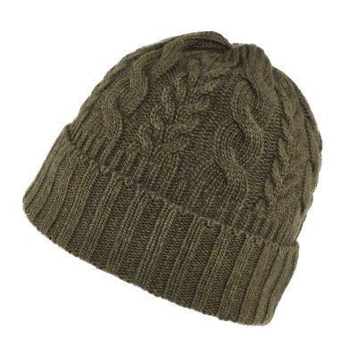 Czapka - Gårda Villars Cable Knit Wool Mix Beanie (zieleń mchu)