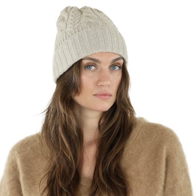 Czapka - Gårda Villars Cable Knit Wool Mix Beanie (beżowy)