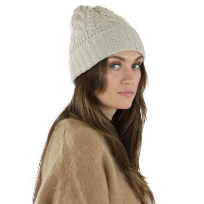Czapka - Gårda Villars Cable Knit Wool Mix Beanie (beżowy)