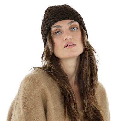 Czapka - Gårda Villars Cable Knit Wool Mix Beanie (brązowy)