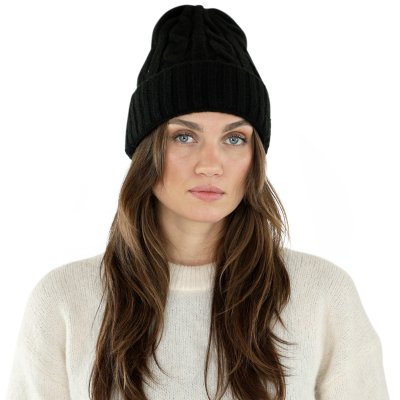 Czapka - Gårda Bad Gastein Cable Knit Wool Mix Beanie (czarny)