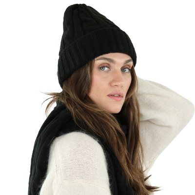 Czapka - Gårda Bad Gastein Cable Knit Wool Mix Beanie (czarny)