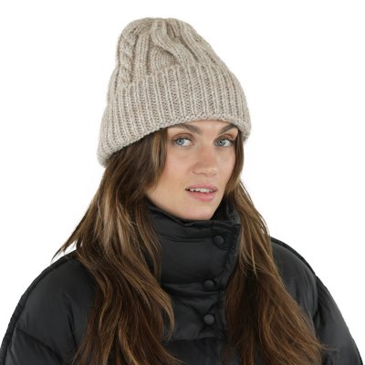 Czapka - Gårda Bormio Cable Knit Wool Mix Beanie (beżowy)