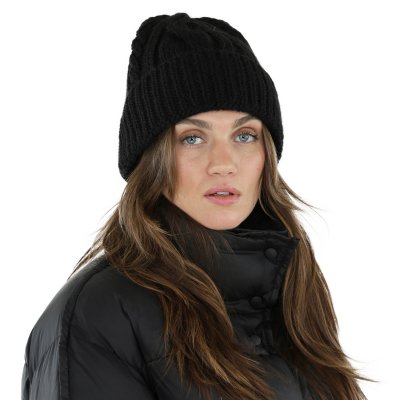Czapka - Gårda Bormio Cable Knit Wool Mix Beanie (czarny)