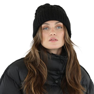 Czapka - Gårda Bormio Cable Knit Wool Mix Beanie (czarny)