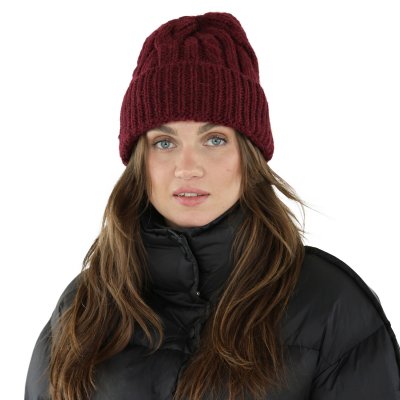 Czapka - Gårda Bormio Cable Knit Wool Mix Beanie (burgundia)