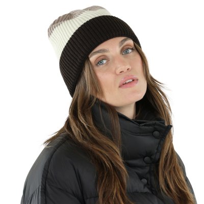 Czapka - Gårda Courchevel Merino Wool Beanie (beżowy/ecru/brązowy)