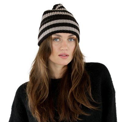 Czapka - Gårda Davos Striped Merino Wool Beanie (brązowy/beżowy)