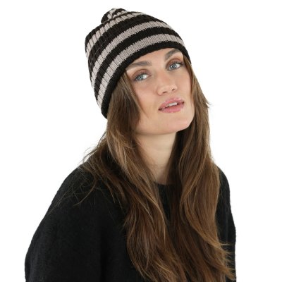 Czapka - Gårda Davos Striped Merino Wool Beanie (brązowy/beżowy)