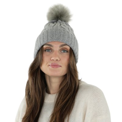 Czapka - Gårda Saas-Fee Cable Knit Wool Mix Beanie (szary)