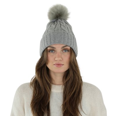 Czapka - Gårda Saas-Fee Cable Knit Wool Mix Beanie (szary)
