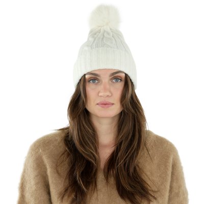 Czapka - Gårda Saas-Fee Cable Knit Wool Mix Beanie (biały)