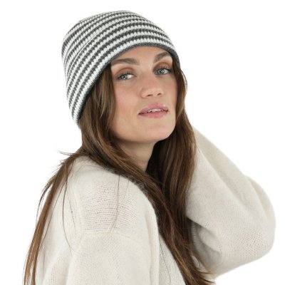 Czapka - Gårda Saint-Gervais Striped Wool Mix Beanie (ciemnoszary/biały)