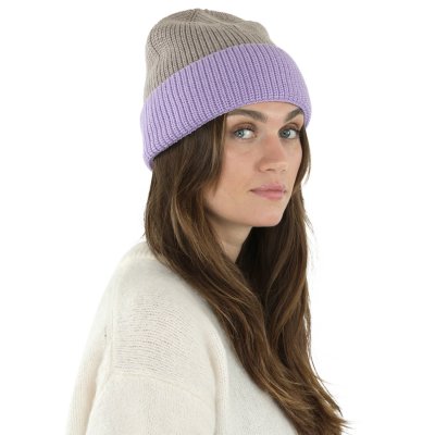Czapka - Gårda St. Moritz Merino Wool Beanie (fioletowy/beżowy)