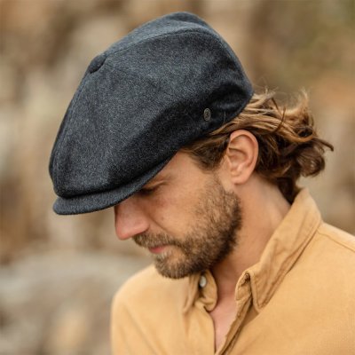 Kaszkiet - Jaxon Pure Wool Harlem Newsboy Cap (ciemno szary)