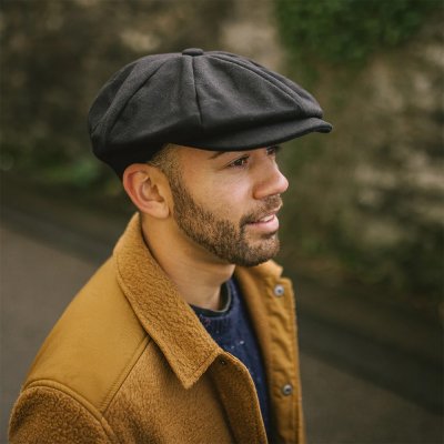 Kaszkiet - Jaxon Hats Herringbone Big Apple Cap (szary)