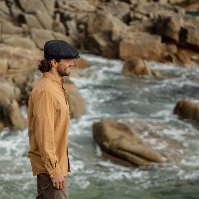 Kaszkiet - Jaxon Pure Wool Harlem Newsboy Cap (ciemno szary)