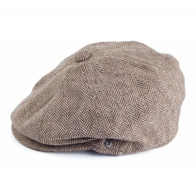 Kaszkiet - Jaxon Herringbone Newsboy Cap (brązowy)
