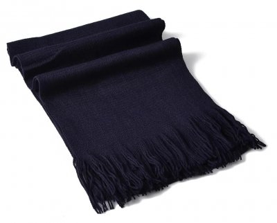Szaliki - Gårda Knitted Woolmix Scarf (Navy)