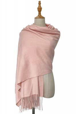 Szaliki - Gårda Soft Wool Blanket Wrap Scarf (Soft Pink)