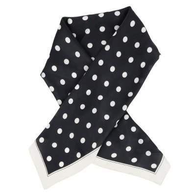 Apaszka - Gårda Polka Dot Satin Scarf (czarny)