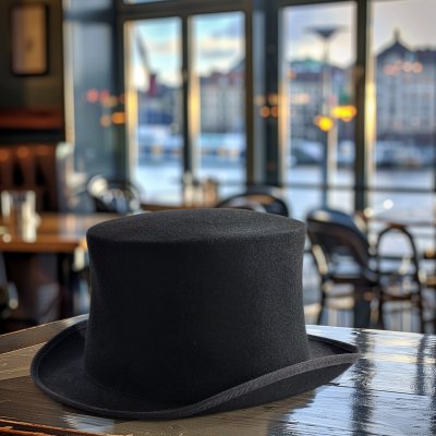 Kapelusze - Gårda Chiesa Top Hat Wool (czarny)