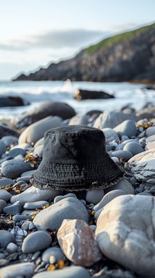 Kapelusze - Gårda Brooke Denim Bucket Hat (czarny)