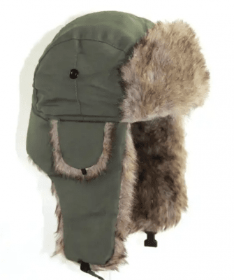Czapki zimowe - Trapper Hat with Faux Fur (Zielony)