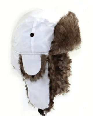 Czapki zimowe - Trapper Hat with Faux Fur (Biały)