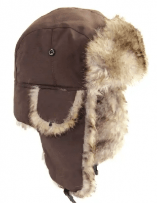 Czapki zimowe - Trapper Hat with Faux Fur (brązowy)
