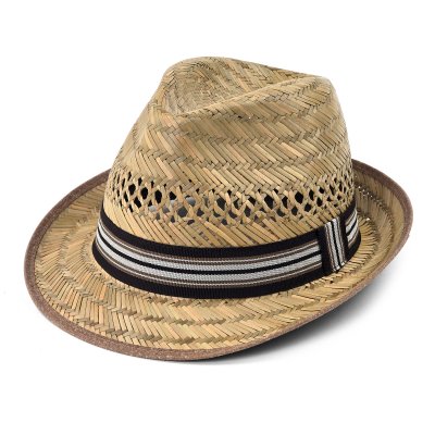 Słomiany kapelusz - Gårda Agulo Natural Straw Trilby (naturalny/brązowy)