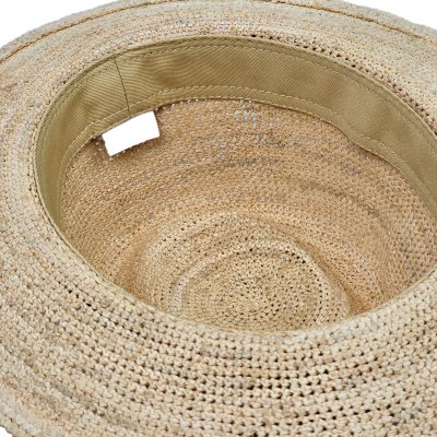 Słomiany kapelusz - Gårda Funchal Raffia Fedora (jasny naturalny/ciemny brąz)