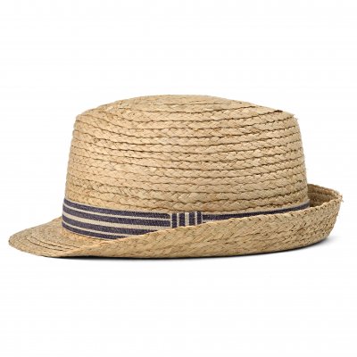 Słomiany kapelusz - Gårda Marzagan Raffia Trilby (naturalny/niebieski)