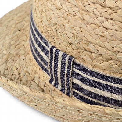 Słomiany kapelusz - Gårda Marzagan Raffia Trilby (naturalny/niebieski)