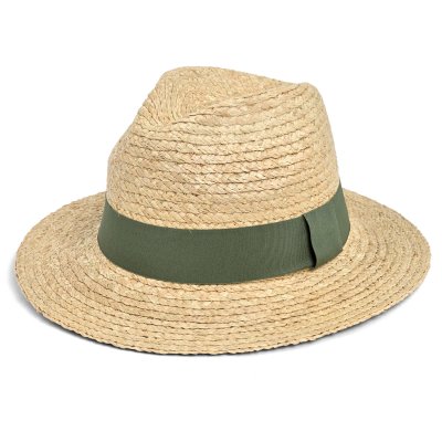 Słomiany kapelusz - Gårda Positano Fedora (naturalny/ciemnozielony)