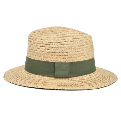 Słomiany kapelusz - Gårda Positano Fedora (naturalny/ciemnozielony)